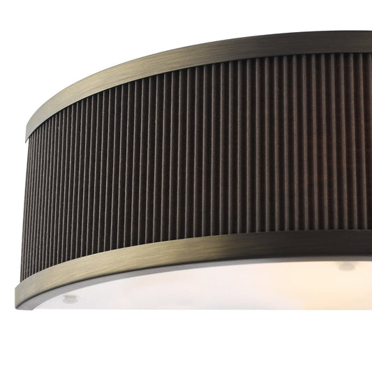 Dar Lighting Alvaro Antique Bronze Wall Light With Brown Shade