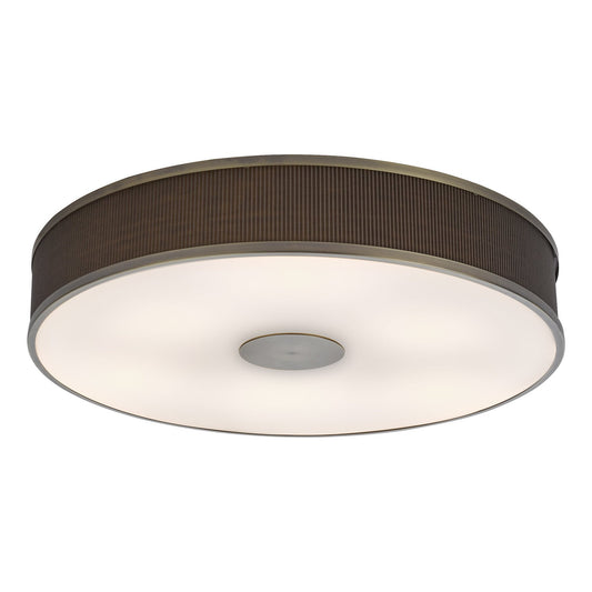 Dar Lighting Alvaro 6 Light Antique Bronze Flush With Brown Shade