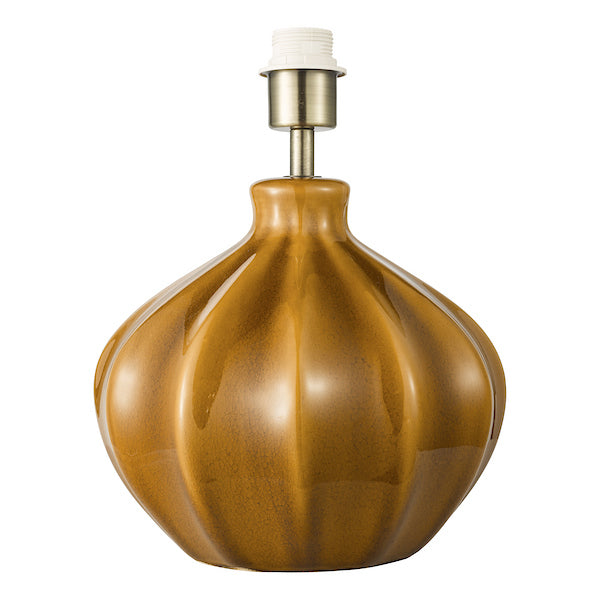 Dar Lighting Amrita Caramel & Antique Brass Table Lamp Base Only