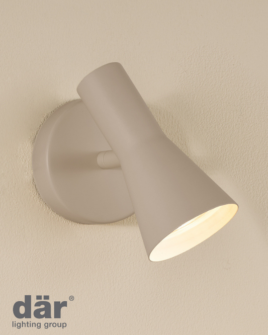 Dar Lighting Arnel Satin Taupe Single Spotlight