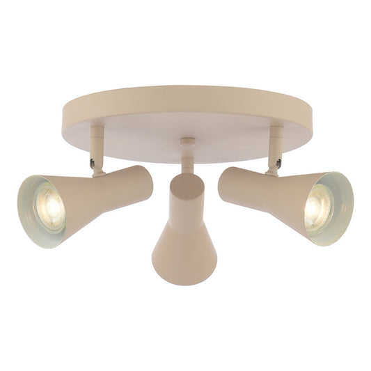 Dar Lighting Arnel 3 Light Satin Taupe Plate Spotlight