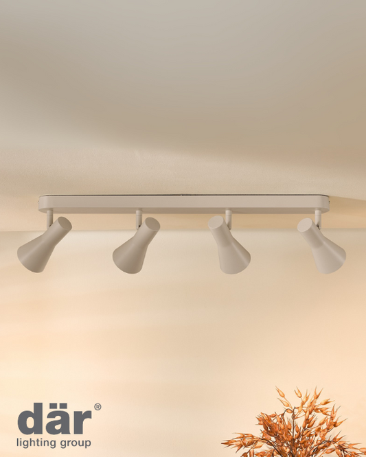 Dar Lighting Arnel 4 Light Satin Taupe Bar Spotlight