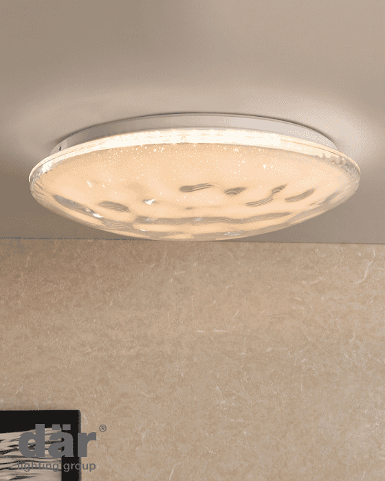 Dar Lighting Atara White LED Flush