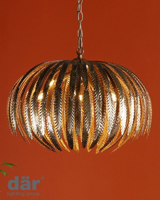Dar Lighting Atticus 5 Light Gold Pendant