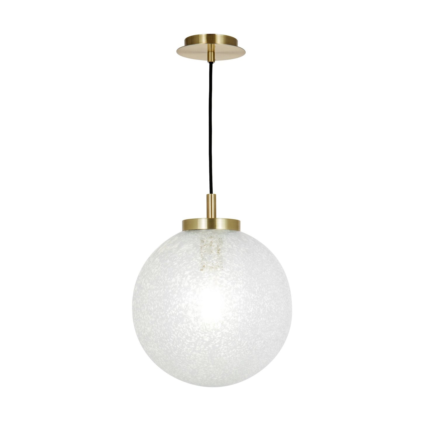 Dar Lighting Avari Satin Brass & Clear Frosted Glass Pendant
