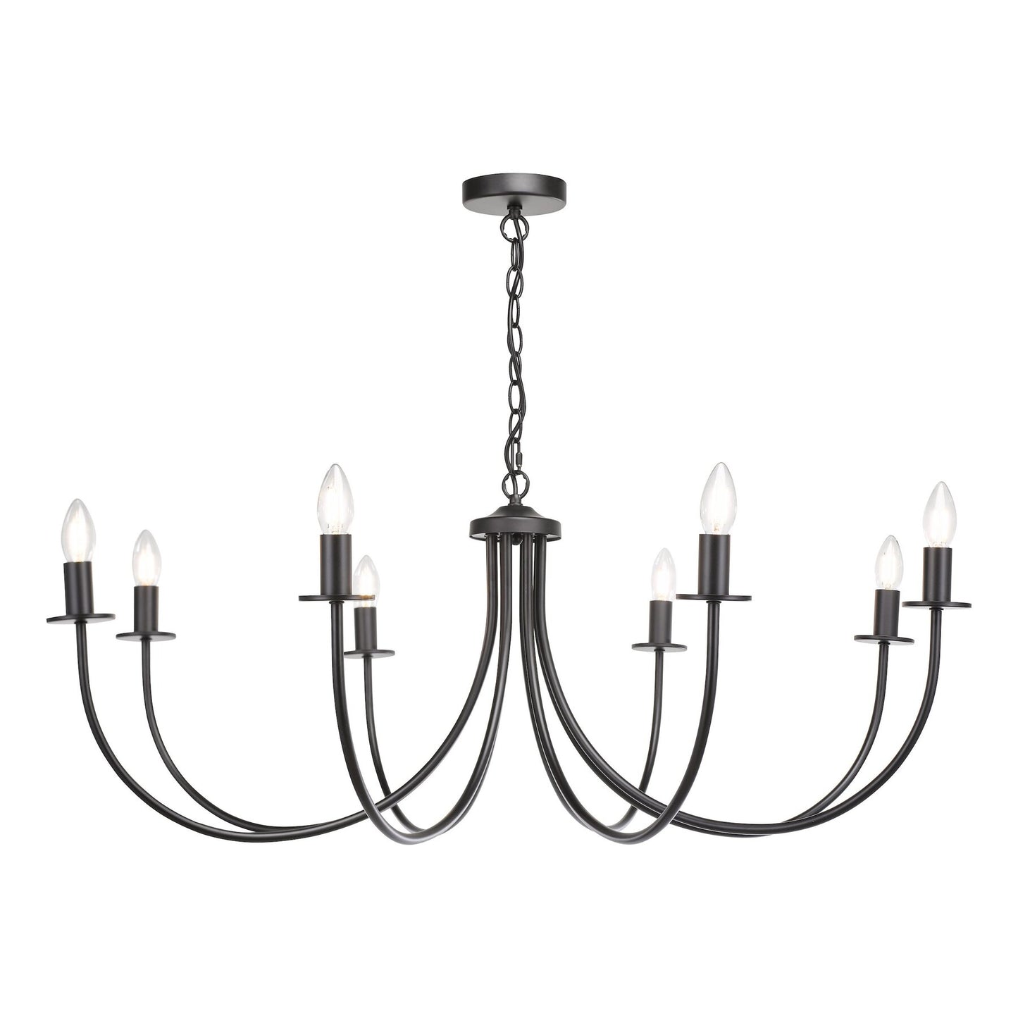 Dar Lighting Becca 8 Light Matt Black Pendant Fitting Only