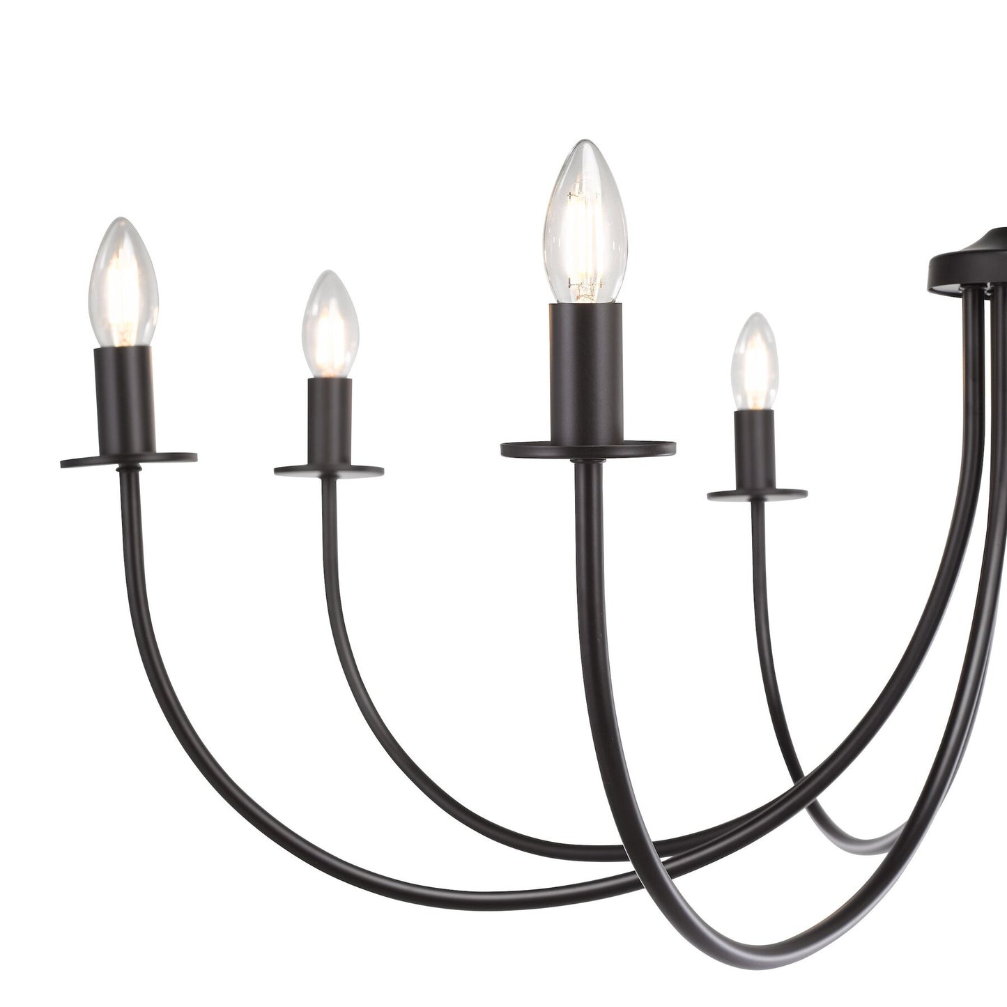 Dar Lighting Becca 8 Light Matt Black Pendant Fitting Only