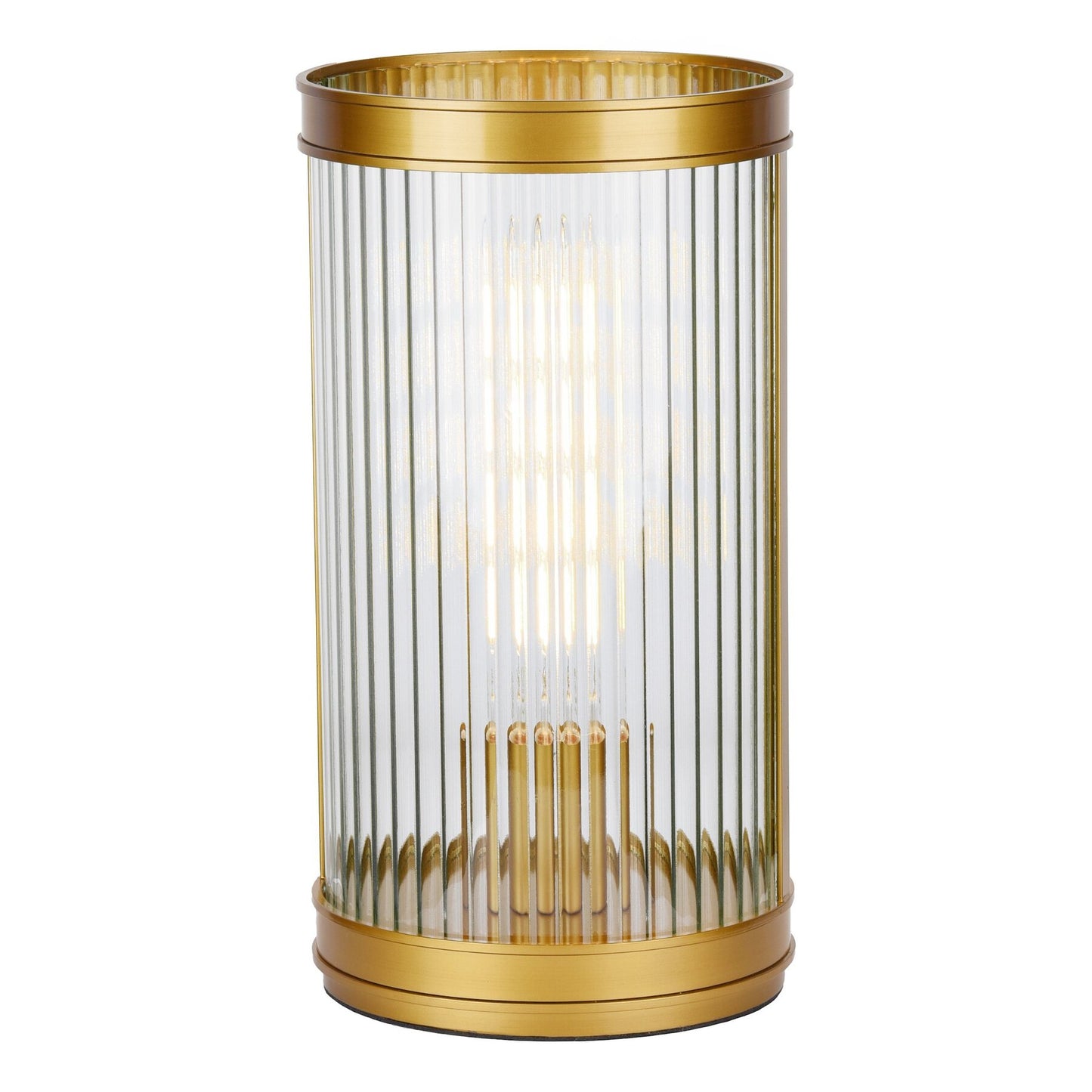 Dar Lighting Bianka Bronze & Ribbed Glass Table Lamp