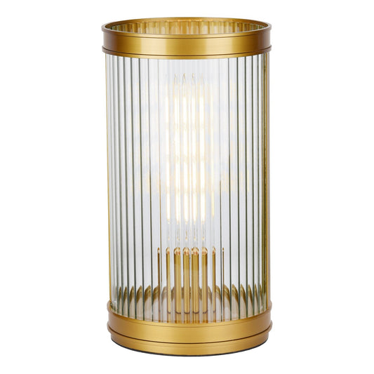 Dar Lighting Bianka Bronze & Ribbed Glass Table Lamp