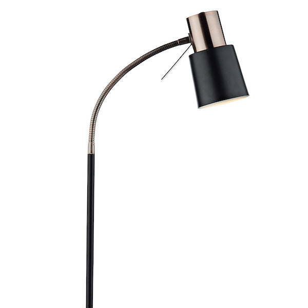Dar Lighting Bond Matt Black & Polished Copper Task Floor Lamp