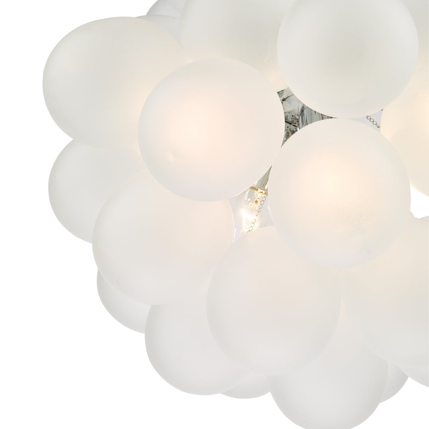 Dar Lighting Bubbles 6 Light Polished Chrome & Frosted Glass Pendant