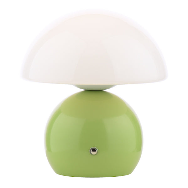 Dar Lighting Caesar LED Rechargeable Green & Opal Glass Table Lamp