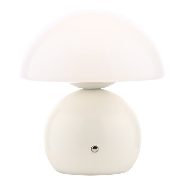 Dar Lighting Caesar LED Rechargeable White & Opal Glass Table Lamp