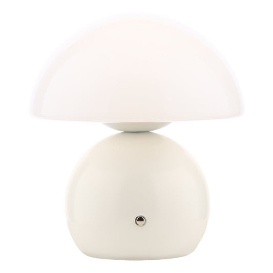 Dar Lighting Caesar LED Rechargeable White & Opal Glass Table Lamp