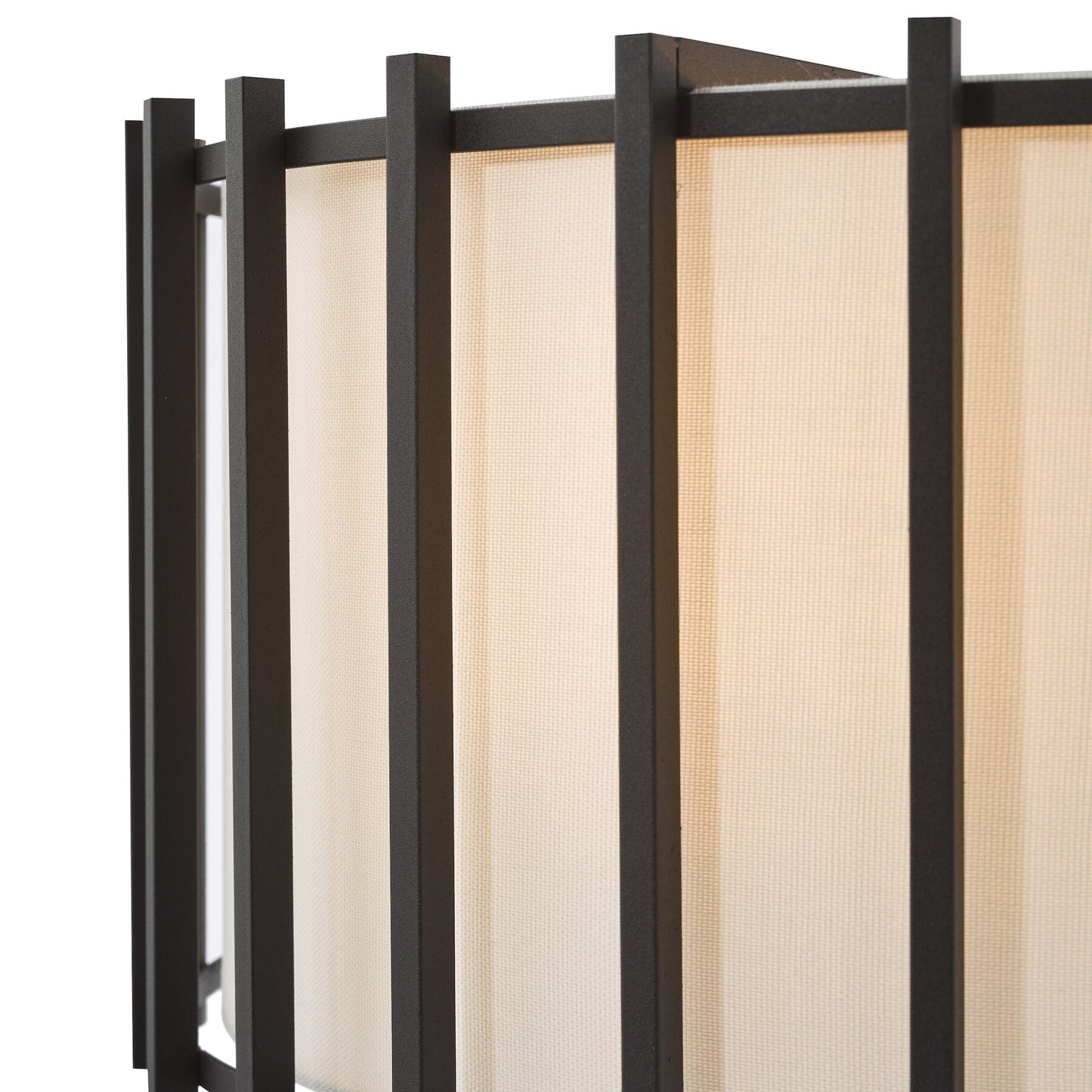 Dar Lighting Cagliari 4 Light Armed Matt Black & Ivory Pendant