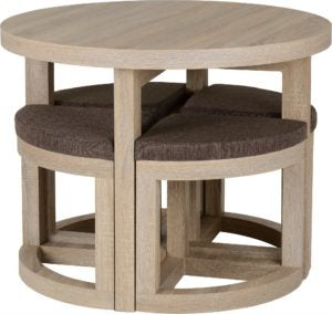 Cambourne Sonoma Oak Effect Veneer & Brown Linen Fleck Stowaway Dining Set