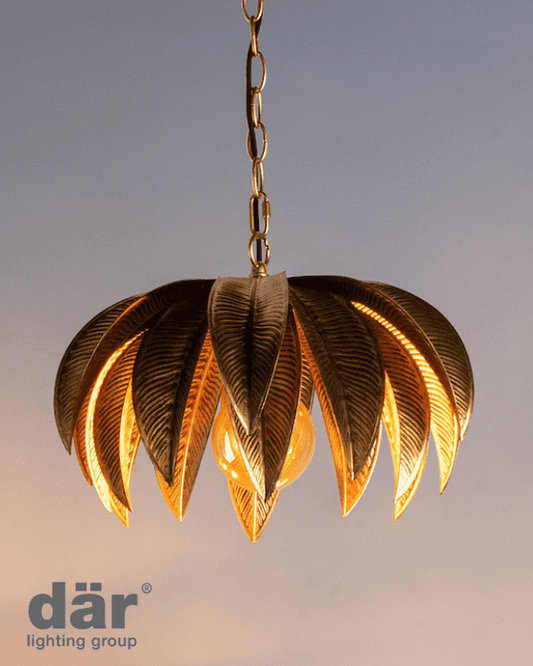 Dar Lighting Cara Antique Gold Single Pendant