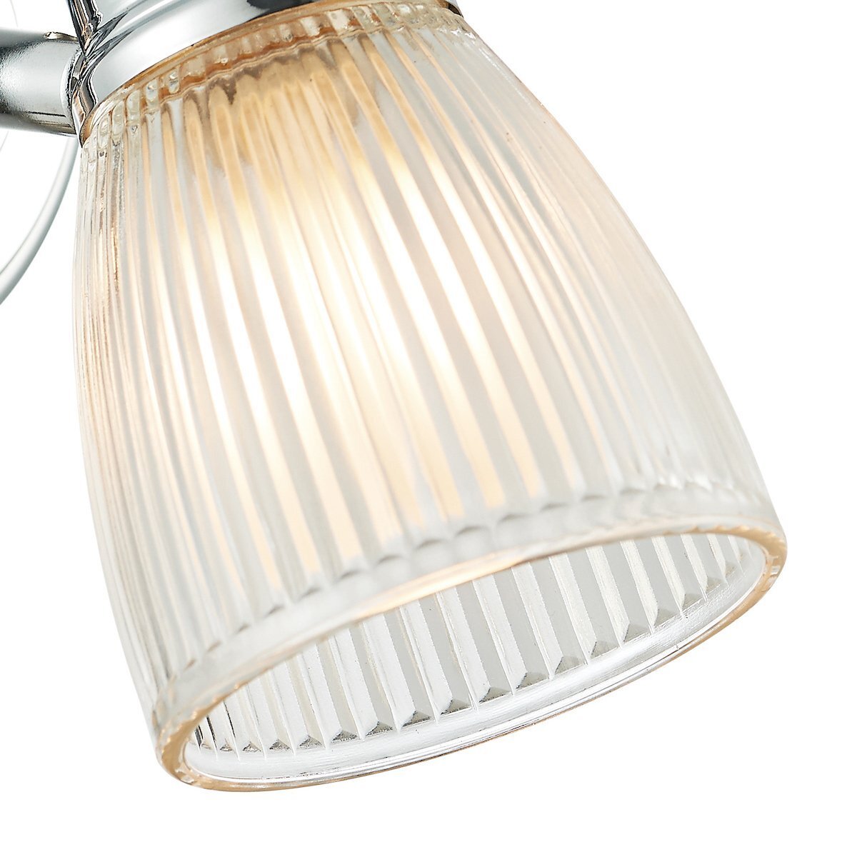 Dar Lighting Cedric Bathroom IP44 Single Polished Chrome & Glass Wall Spotlight