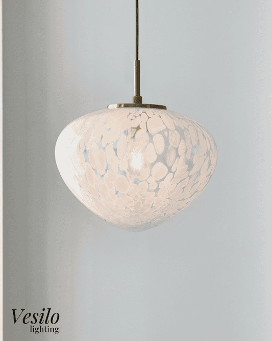 Vesilo Lighting Confetti Glass Satin Brass Single Pendant