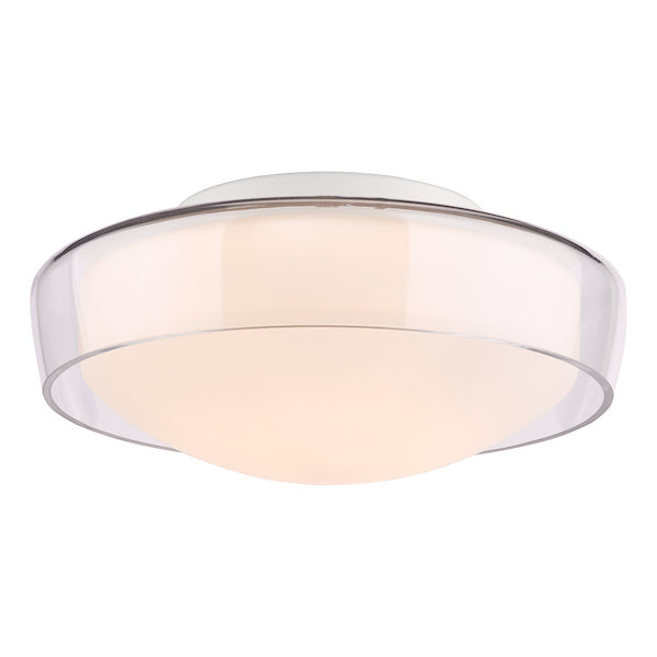 Dar Lighting Dagon Bathroom IP44 3 Light Clear & Opal Glass Flush