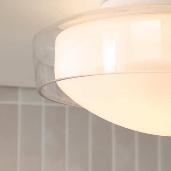 Dar Lighting Dagon Bathroom IP44 3 Light Clear & Opal Glass Flush