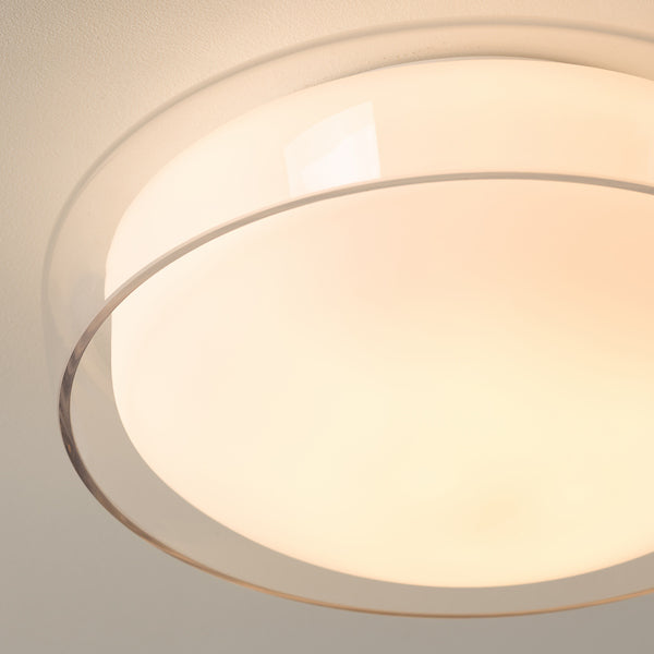 Dar Lighting Dagon Bathroom IP44 3 Light Clear & Opal Glass Flush