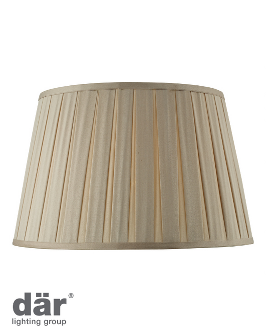 Dar Lighting Degas Taupe Faux Silk Tapered 40cm Drum Shade