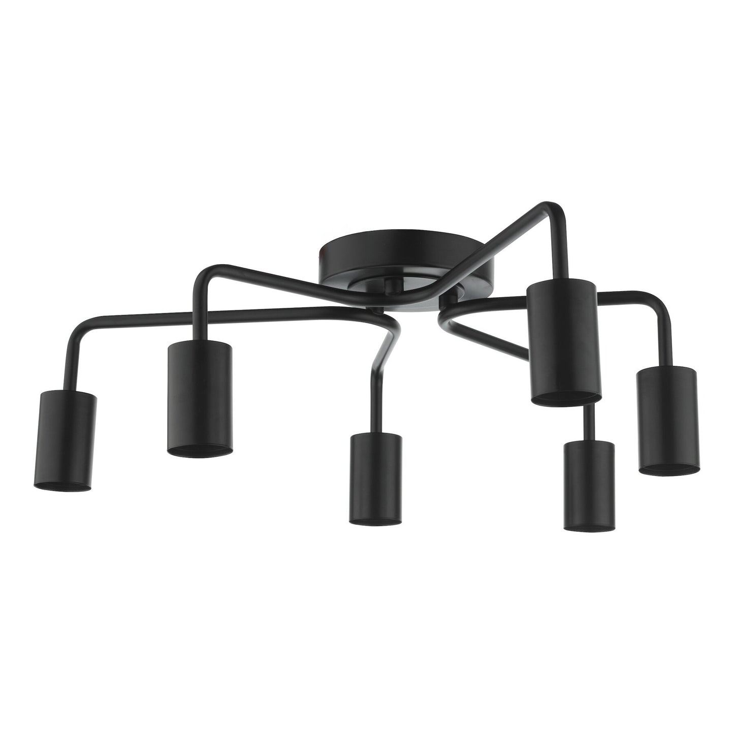 Dar Lighting Dena 6 Light Matt Black Semi-Flush