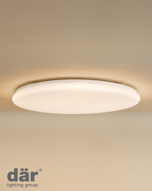 Dar Lighting Duena LED White Frosted Acrylic Flush