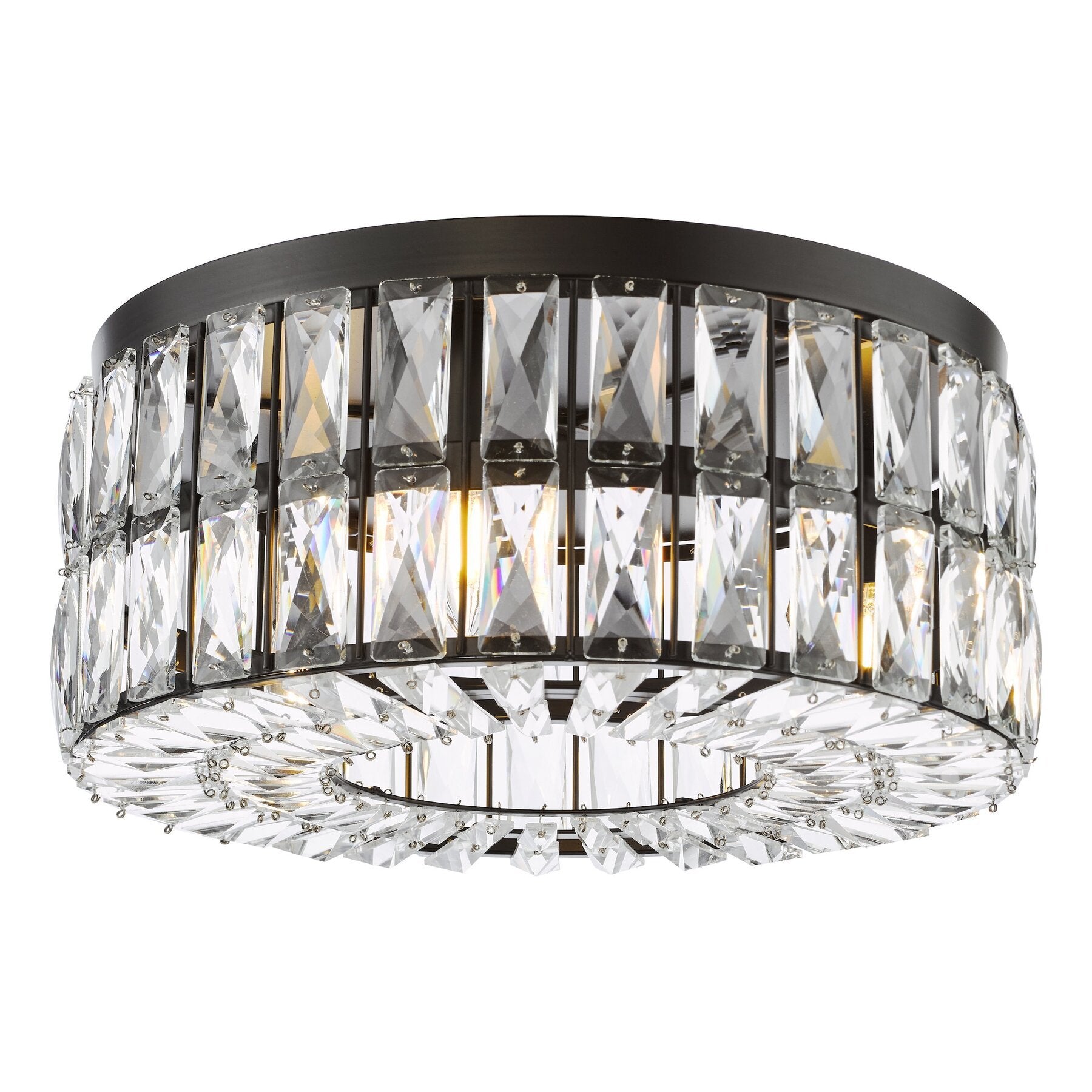 Dar lighting chandelier with crystal accents on a white background