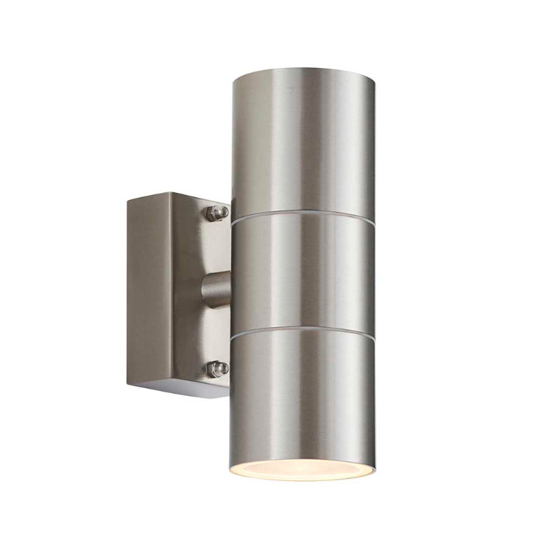 Endon Canon 2 Light Outdoor Stainless Steel Wall Light