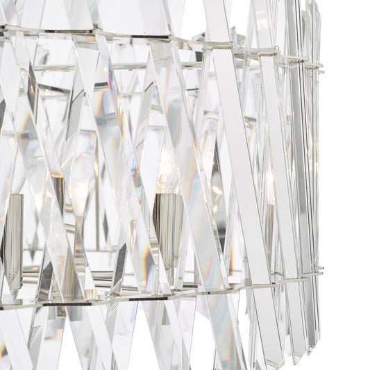 Dar Lighting Entwine 8 Light Polished Nickel & Crystal Pendant