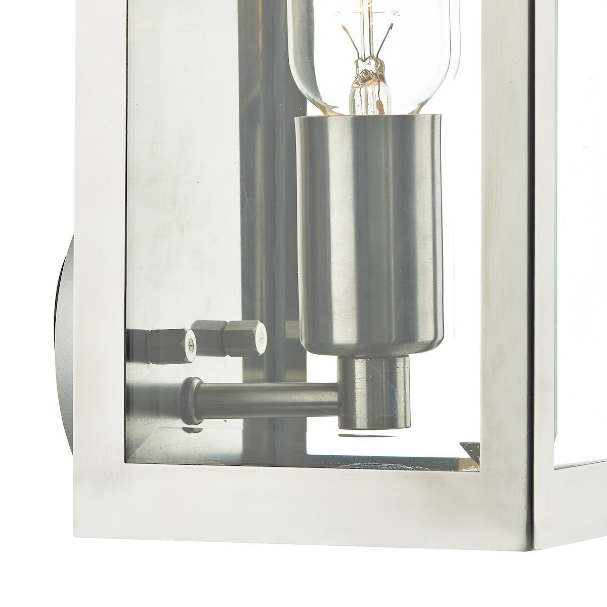 Dar Lighting Era Outdoor IP44 Stainless Steel Glass Wall Light