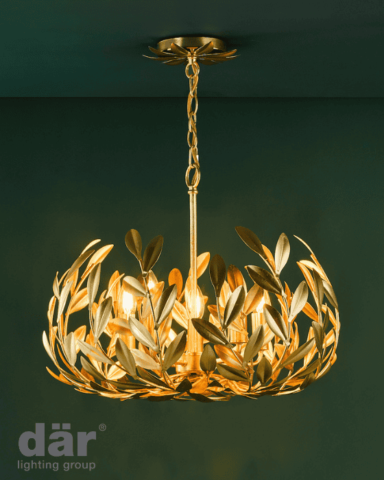 Dar Lighting Ercilia 5 Light Pendant Gold Leaf