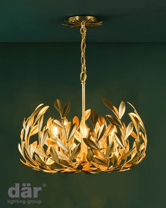 Dar Lighting Ercilia 5 Light Pendant Gold Leaf