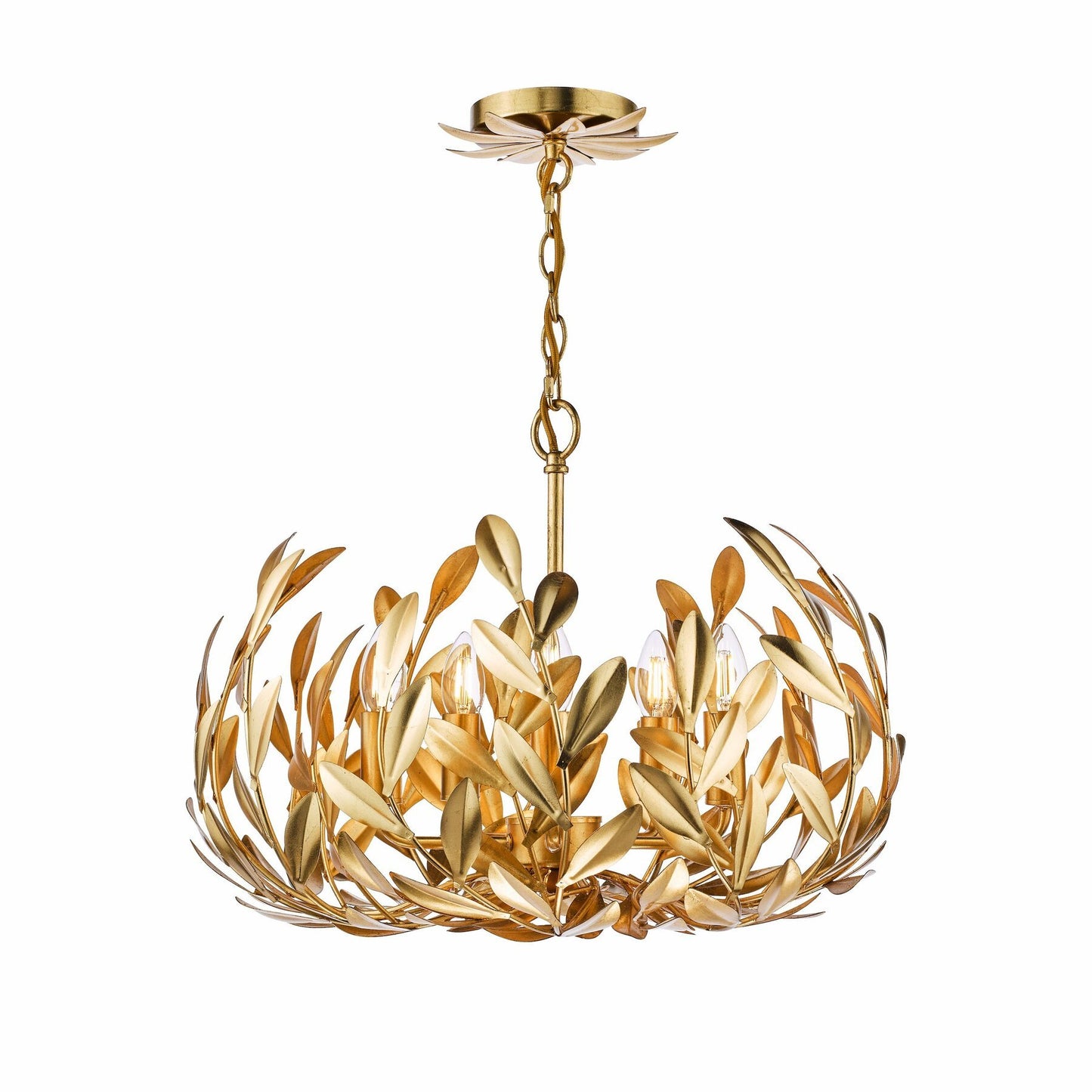 Dar Lighting Ercilia 5 Light Pendant Gold Leaf