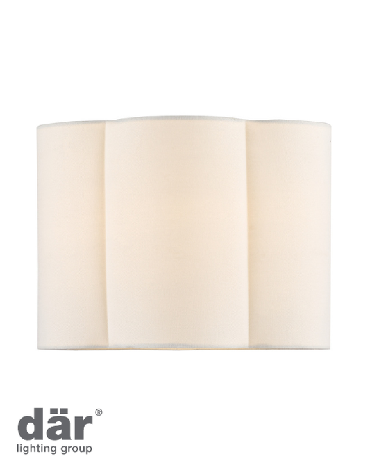 Dar Lighting Fiyan Ivory Linen Scalloped 30cm Shade
