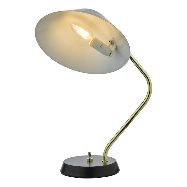 Dar Lighting Erna Polished Brass & Satin Black Task Table Lamp