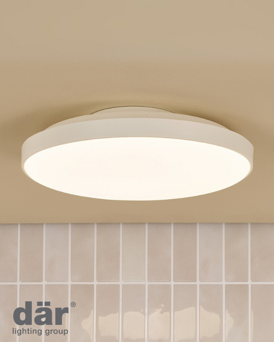 Dar Lighting Essien White Bathroom LED IP44 Flush