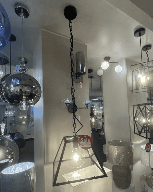 EX-DISPLAY Firstlight Kew Black & Clear Glass Pendant