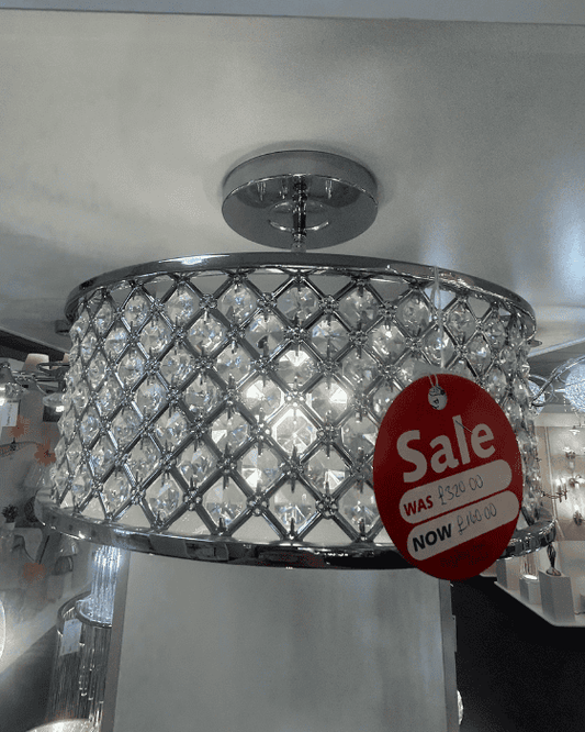 EX-DISPLAY Endon Hudson Polished Chrome 3lt Semi Flush
