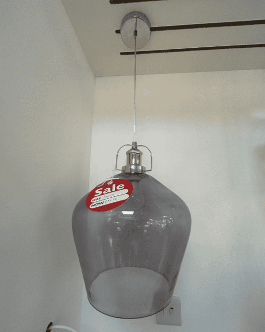 EX-DISPLAY Laura Ashley Rye Polished Nickel & Smoked Glass Pendant