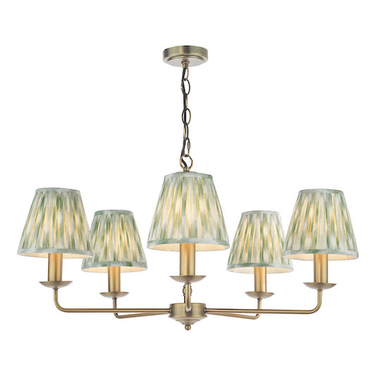 Dar Lighting Favian 5 Light Matt Bronze Pendant With Shade