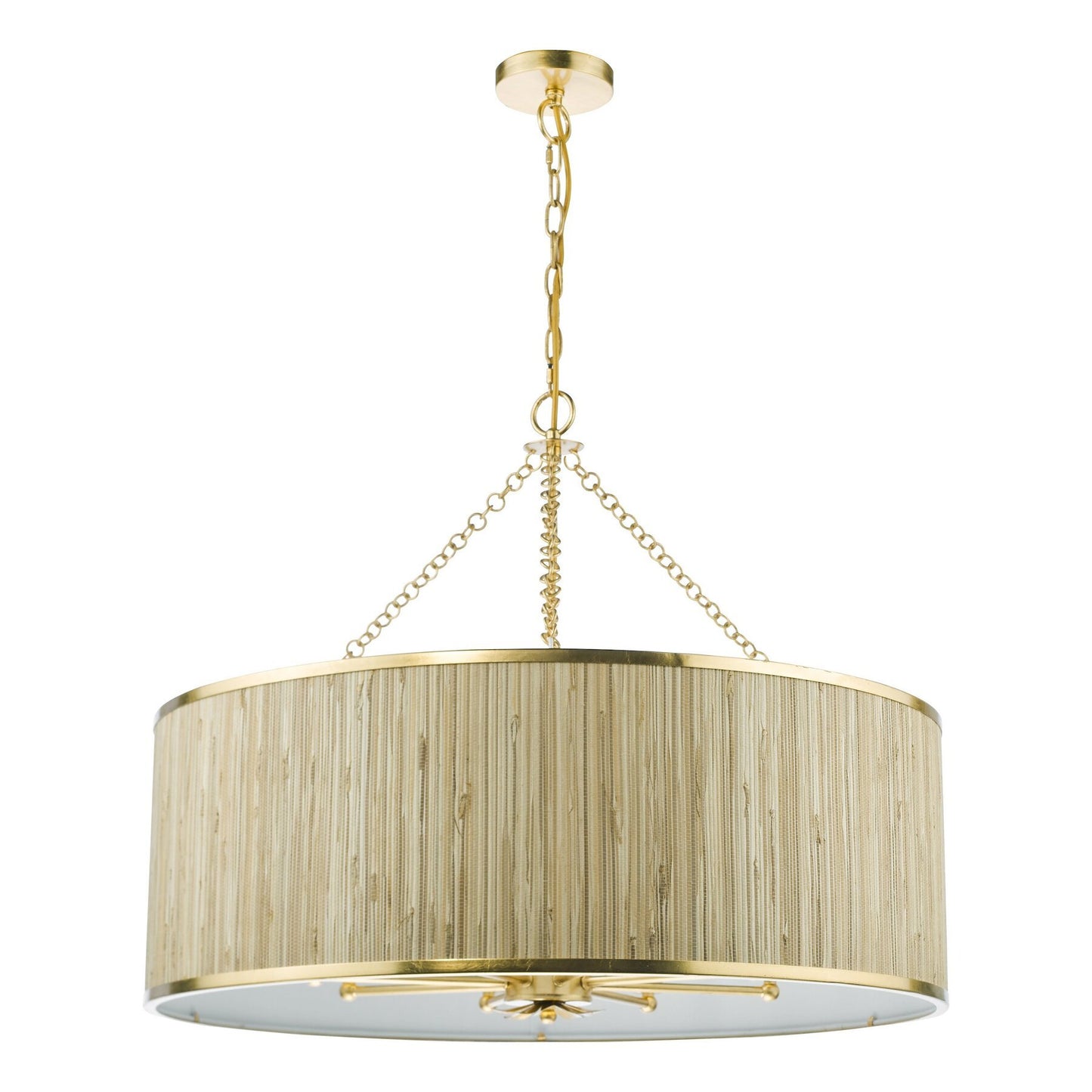 Dar Lighting Fenella 8 Light Gold Leaf & Seagrass Pendant