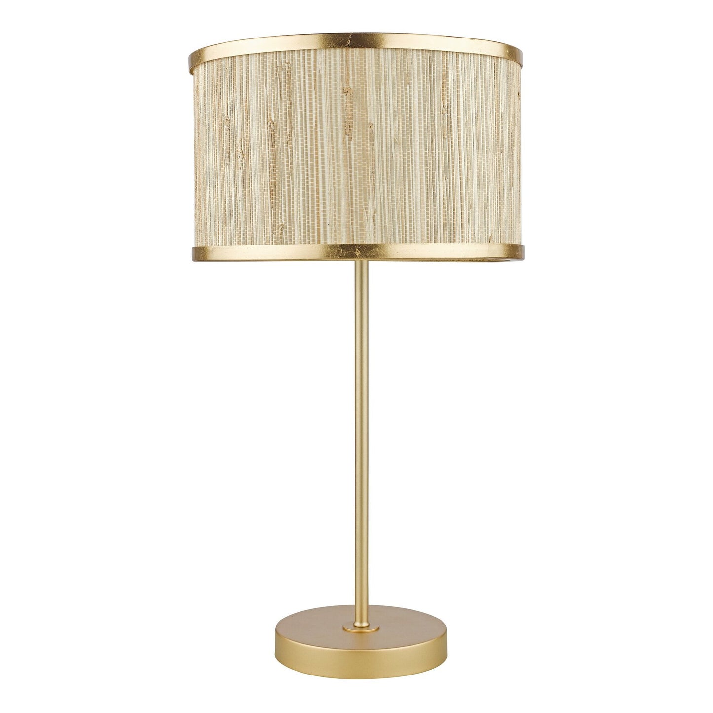 Dar Lighting Fenella Gold Leaf Table Lamp with Seagrass Shade