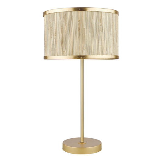 Dar Lighting Fenella Gold Leaf Table Lamp with Seagrass Shade
