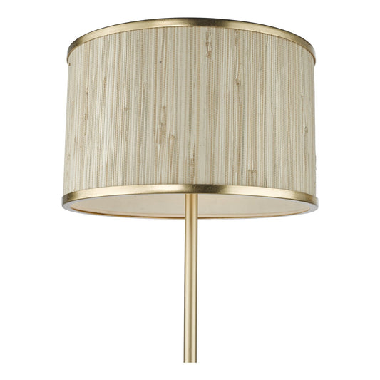 Dar Lighting Fenella 3 Light Gold Leaf & Seagrass Floor Lamp