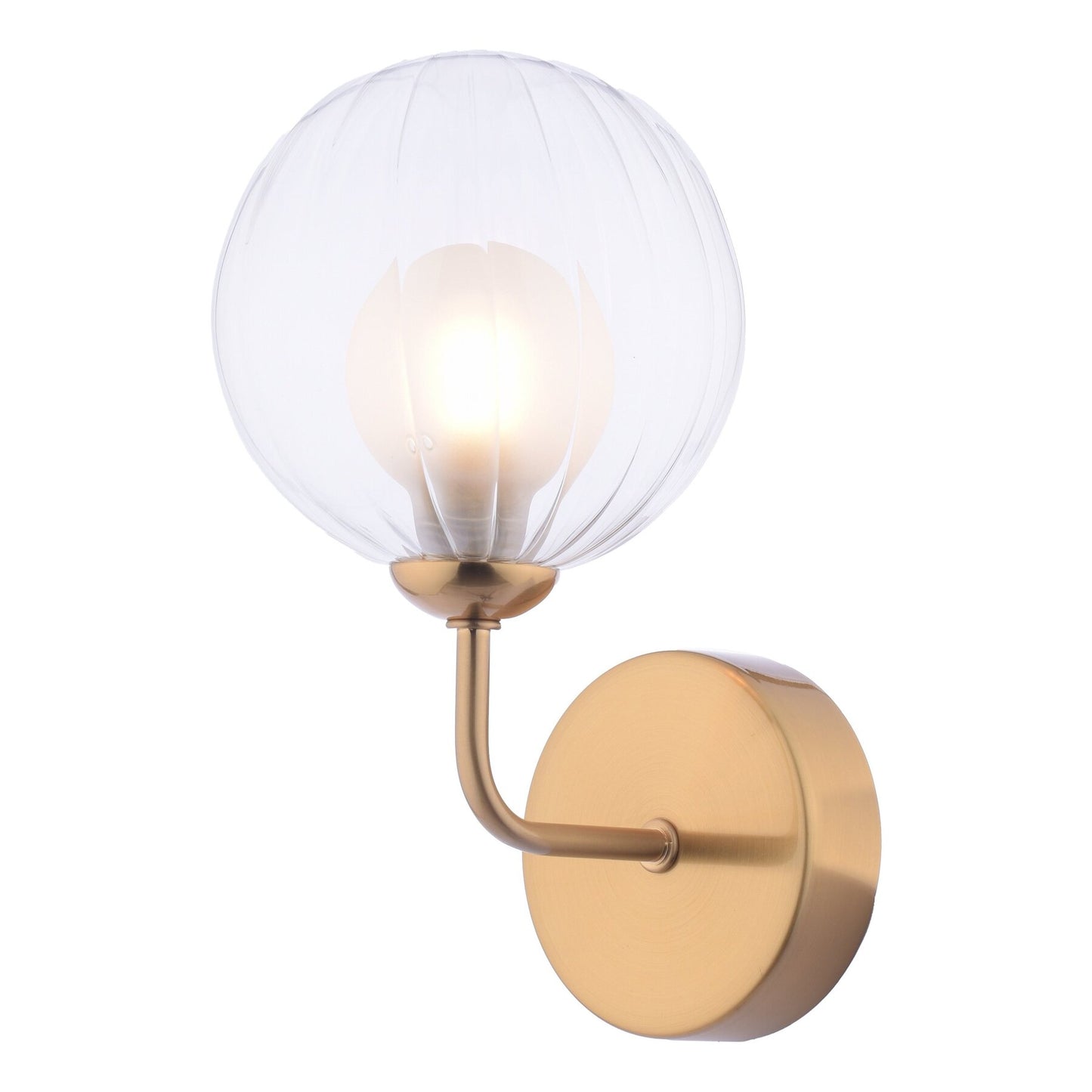 Dar Lighting Feya Antique Bronze & Clear Opal Glass Wall Light