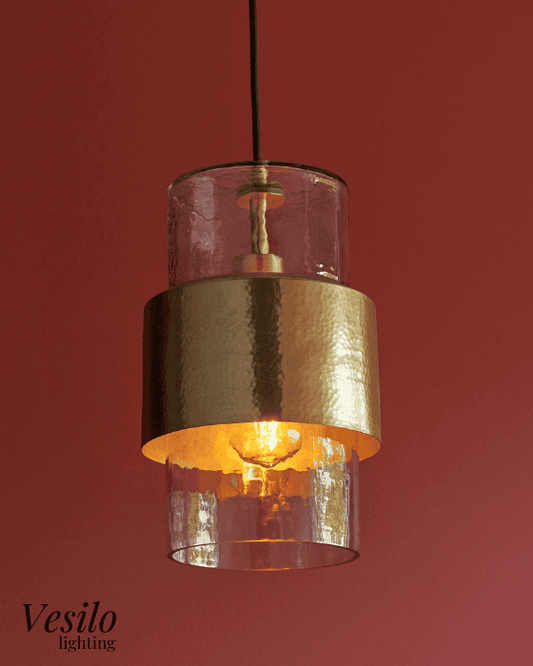 Vesilo Lighting Forge Brass Hammered Pendant
