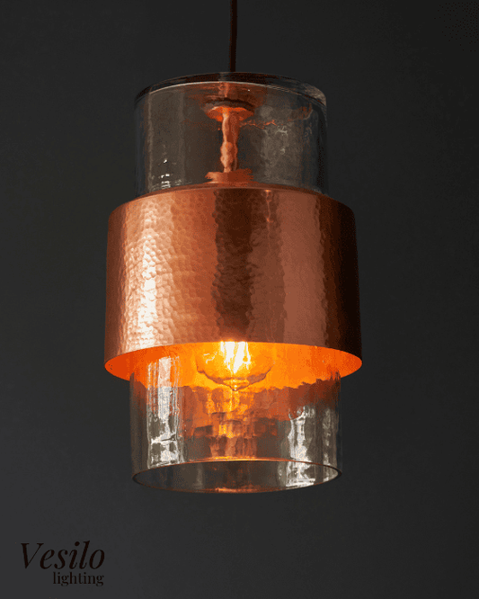 Vesilo Lighting Forge Copper Hammered Pendant